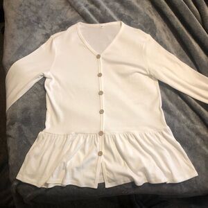White long sleeve shirt with buttons (Size S).